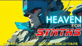 Heaven for Synths - Ultimate Synthwave + Cyberpunk + Cybercore Mix (1 Hour of Music)