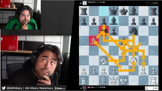 GM Hikaru Nakamura reacts to himself and xQc  | Funny chess moments