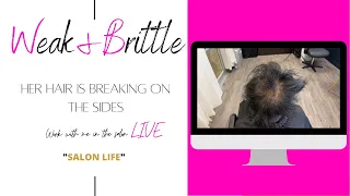 Her hair is breaking on the side | Work with me in the salon