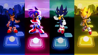 Sonic Exe vs Amy Exe vs Dark Sonic vs Fleetway Super Sonic - Tiles Hop EDM!!