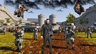 JOHN WICK WAS AMBUSHED AT THE TRAINING CASTLE - Epic Battle Simulator 2 - UEBS 2