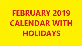 February 2019 Calendar With Holidays