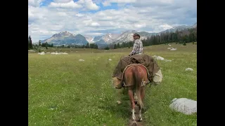 Pack trip through the Bridger Wilderness in the Wind River Mountains of Wyoming