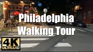 Walking Tour NIGHT TIME Philadelphia Center City to North Philly 4K (Narrated)