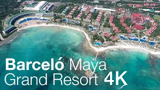 Barceló Maya Grand Resort by Drone 4K | Review of Riviera, Beach, Caribe, Colonial, Tropical, Palace