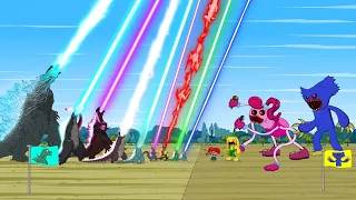 TEAM GODZILLA vs Huggy Wuggy + Bunzo Bunny + Mommy Long Legs: Power Levels | Godzilla Cartoon