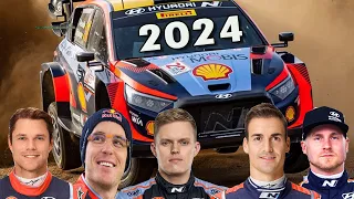 WRC 2024 Hyundai Line-Up | Andreas Mikkelsen - Dani Sordo - Lappi - Ott Tänak & Thierry Neuville