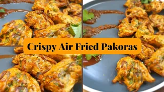 Air Fried Pakora Recipe | Crispy Pakora in Air Fryer | Healthy Oil free Pakoras | No fry Pakora
