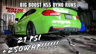 520WHP N55 BIG TURBO DYNO Tuned! @ 21 PSI!!!