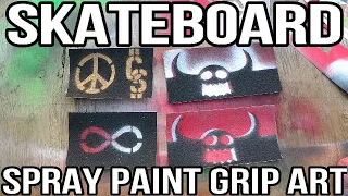 Spray Painting Stenciled Grip Tape Art