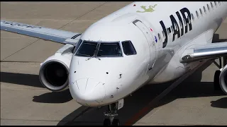 J-Air  Embraer E170 ERJ-170 JA225J Landing and Takeoff | Niigata Airport | KIJ/RJSN | 新潟空港 | ジェイエア