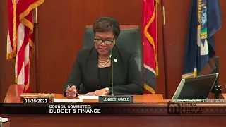03/20/23 Council Committees: Budget & Finance