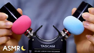 [囁き声-ASMR] 色々な物でマイクを触る / 耳を塞ぐ / TASCAM DR-40X