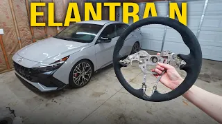 Elantra N KDM Alcantara Suede Steering Wheel Install!