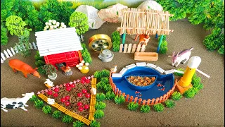 DIY farm mini | farm house for cow, pig | build a barn for animals #2