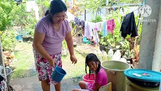 SA LABAS NG BAHAY KAMI NAG ALMUSAL//TIPS KONG PAANO DI MAAKSAYA ANG AMING TUBIG SA PAGLIGO🥰