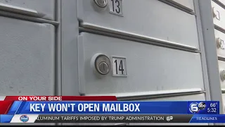 Key won't open mailbox