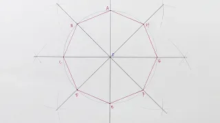 construct a Regular octagon inside a circle (Step-by-Step)