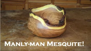 Turning a HUGE Mesquite Live Edge Bowl