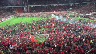 Spartak Moscow fans on the field