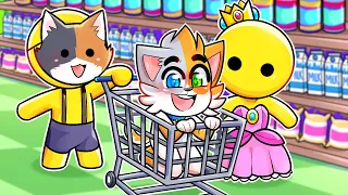 PRINCESA PEACH Y MIAÚSCULOS LLEVAN a GATITO de COMPRAS 😍🥰 - Wobly Life #22