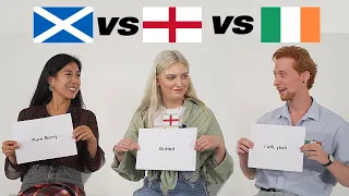 Scottish VS Irish VS English Slang Comparison! Can you guess the slang of other countries?