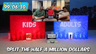 100 Kids vs 100 Adults for $500,000 Reaction! Our first time watching Mr.Beast.