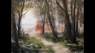 306) Beginner Watercolor Landscape Tutorial: Fast and Loose Painting Around a Focal Point