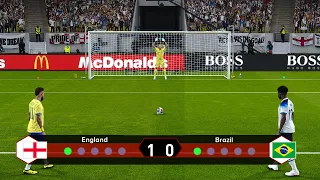 England vs Brazil - Penalty Shootout 2024 - International Friendly | Neymar vs Saka | eFootball