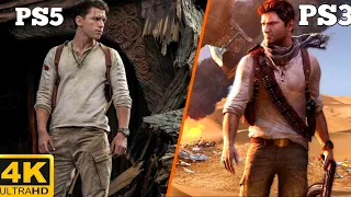 uncharted 3 Remastered | PS3 VS PS5 | 4K Graphics Comparison | Early Gameplay