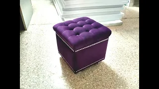 Пуфик с каретной стяжкой. Своими руками. (Padded stool capitone. Hand made)(软垫凳).