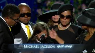 Paris Michael Katherine Jackson at memorial "I love him so much" HD