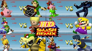 Smash Remix HD Textures Remix 1P Mode All Giant Battles Gameplay (Very Hard)