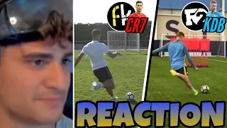 ELI REAGIERT AUF FUSSBALL CHALLENGE MIT CR7 & DE BRUYNE🔥⚽️ Besten Freistöße der Welt?😱 | ELIGELLA