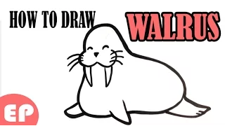 How to Draw a Walrus (Cute) - Easy Pictures to Draw