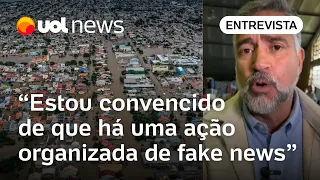 Chuvas no RS: Ninguém aguenta mais onda de fake news sobre tragédia, diz ministro Paulo Pimenta