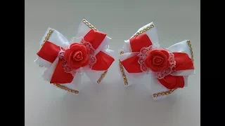 Красивые бантики из лент Канзаши Мастер Класс / Beautiful bow ribbons from Kanzashi bands MC