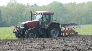 Ploegen in Harich met een CASE IH mx120 en een XMS 950 wentelploeg