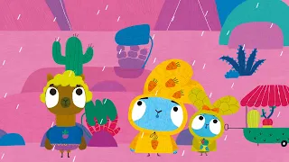 BRAVE BUNNIES. RAIN RACE. LLAMA. Cartoons for children in Ukrainian.