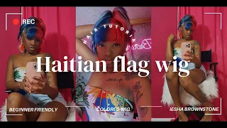 Haitian flag inspired hair