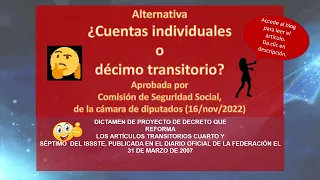 Reforma al décimo transitorio ISSSTE