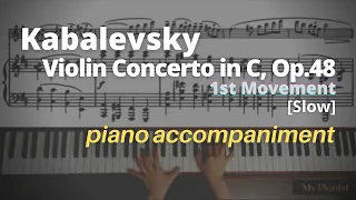 Kabalevsky - Violin Concerto in C, Op.48, 1st Mov: Piano Accompaniment [Slow]