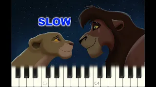 SLOW piano tutorial "LOVE WILL FIND A WAY" The Lion King 2, Disney, 1998, free sheet music (pdf)