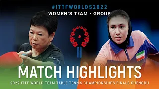 Highlights | Ni Xia Lian (LUX) vs Elina Rahimi (IRI) | WT Grps | #ITTFWorlds2022