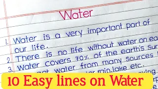 10 lines on water in english | paragraph on water | 10 lines essay on water in english |