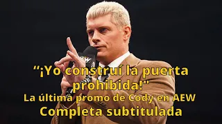 ¡La ÚLTIMA promo de Cody antes de FIRMAR en WWE! ¿Volverá a AEW? | Completa sub. | Retro promo