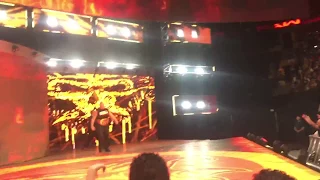 Brock Lesnar Entrance at WWE Raw 8/14/17 - No sells a drink thrown by a fan.