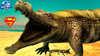 SUPER SARCO!! BOOSTED LEVEL 30! BATTLE vs GIGANOTOSAURUS 💪 🐊 Celebrate Sarcosuchus Today! (JWA 2.16)