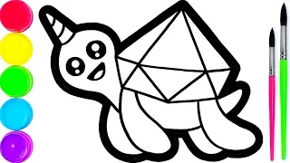 Glitter Toy Diamond Turtlecorn coloring and drawing for Kids, Toddlers Кис Кис