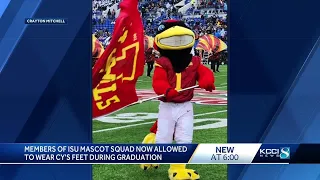 Some big feet will be making big steps across the stage at Iowa State's commencement